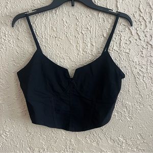 ❤️ Black Fitted Crop Camisole with Bustier Style